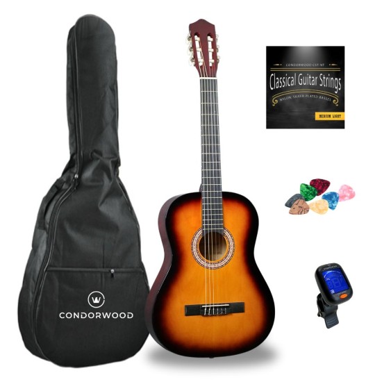 Condorwood C44-SB klasikinė gitara su rinkiniu STARTER