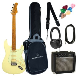 Condorwood RS-500 Ivory elektrinė gitara su rinkiniu PRO