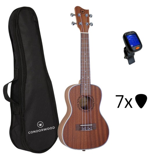 Condorwood UC-2420 koncertinė ukulelė su rinkiniu STARTER Condorwood UC-2420 koncertinė ukulelė su rinkiniu STARTER