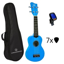 Condorwood US-2101 BL soprano ukulelė su rinkiniu STARTER Condorwood US-2101 BL soprano ukulelė su rinkiniu STARTER
