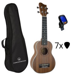 Condorwood US-2110 sopraninė ukulelė su rinkiniu STARTER Condorwood US-2110 sopraninė ukulelė su rinkiniu STARTER