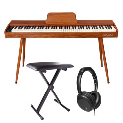 Keygler DP-1 Walnut el. pianinas su kėdute ir ausinėmis