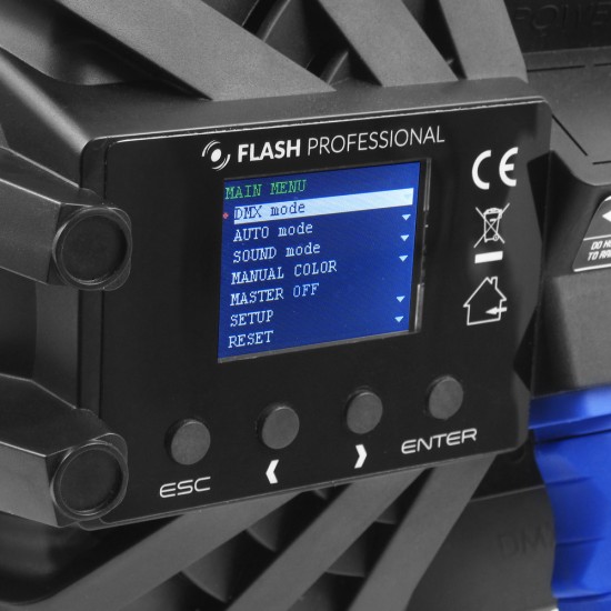 Flash LED PAR 64 SLIM 7x10W RGBW 25° Mk2 prožektorius Flash LED PAR 64 SLIM 7x10W RGBW 25° Mk2 prožektorius