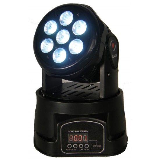 Flash LED 7x10W RGBW 4in1 judantis prožektorius Flash LED 7x10W RGBW 4in1 judantis prožektorius