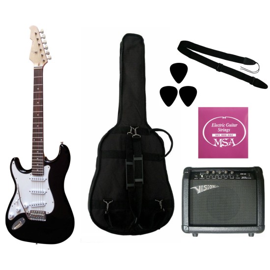 Elektrinė gitara ST5 BK kairiarankiui su komplektu GW25