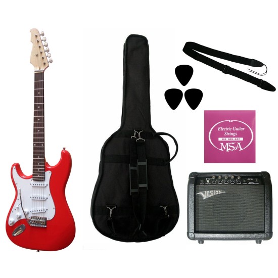 Elektrinė gitara ST5 RD kairiarankiui su komplektu GW25