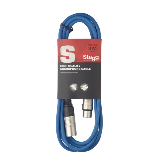 Stagg SMC3 CBL mikrofoninis laidas, mėlynas Stagg SMC3 CBL mikrofoninis laidas, mėlynas